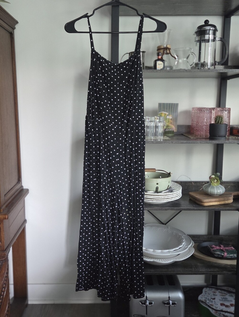 Polka Dot Jumpsuit Old Navy Cropped Adjustable Straps Pockets Comfortable